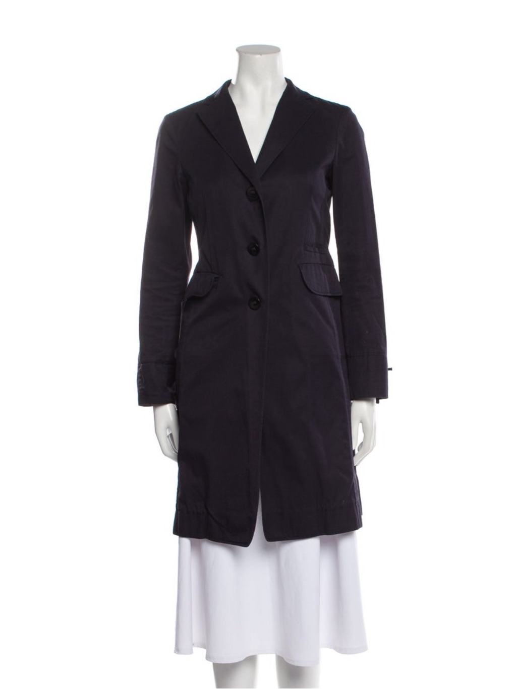 Jil Sander Vintage 2000s Navy Trench Coat